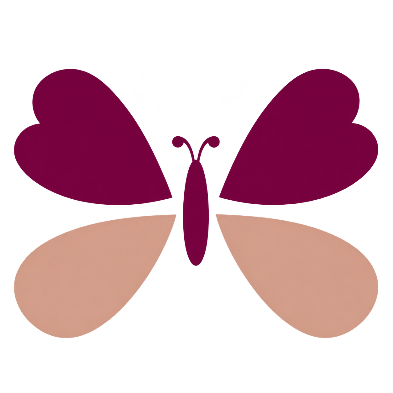 The Objects by RK butterfly with burgundy upper wings and warm peach lower wings
